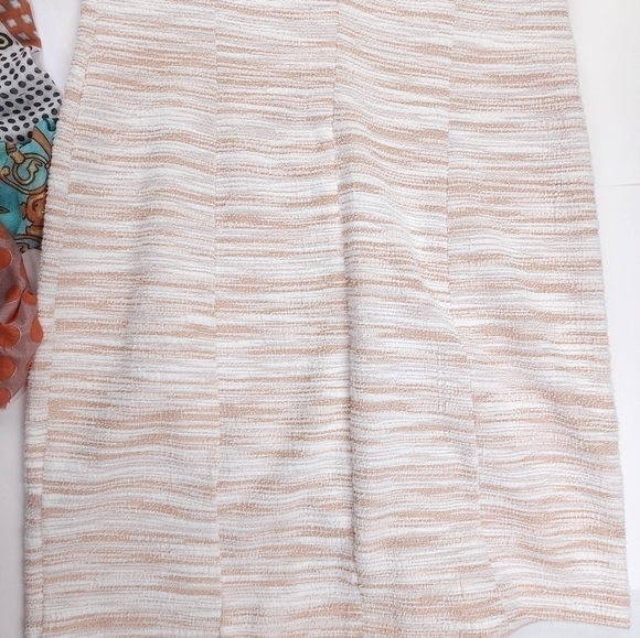 Sharagano White Beige Tweed  Dress Sz 14 - Picture 10 of 12